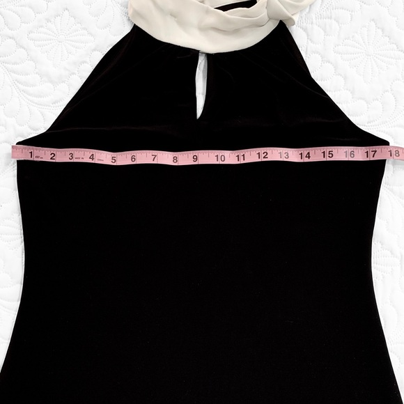 White House Black Market Black & White Bow Neck Shift Dress - Picture 6 of 9